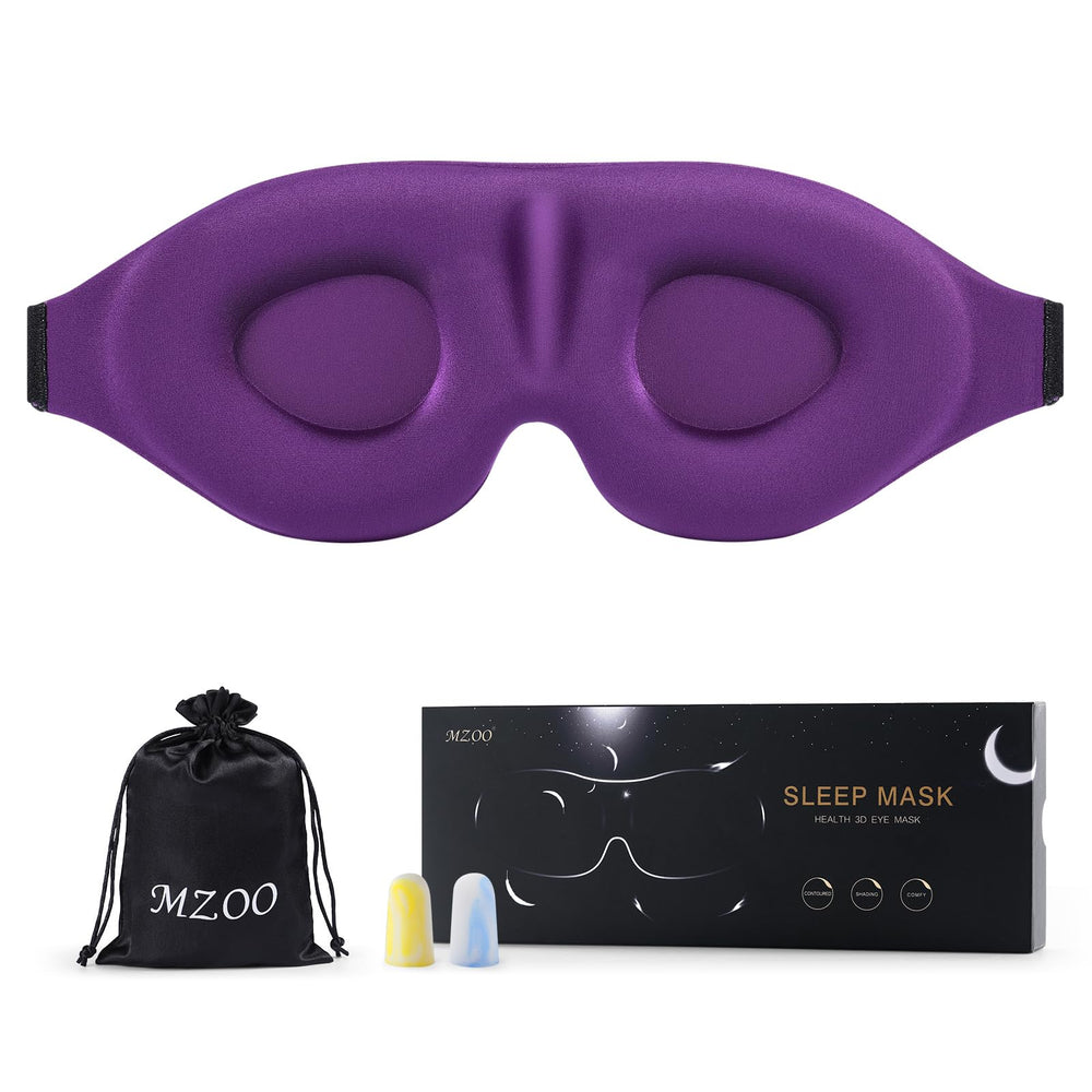 MZOO Luxury Sleep Eye Mask for Side Sleepers with arc cups for comfortable eye space.