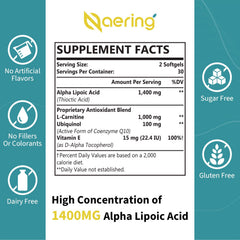 Naering liposomal alpha lipoic acid capsules close-up emphasizing superior absorption