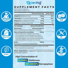 Naering Serrapeptase bottle highlights high potency enzyme support for overall wellness