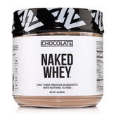NAKED Chocolate Whey front label with clean three-ingredient formula