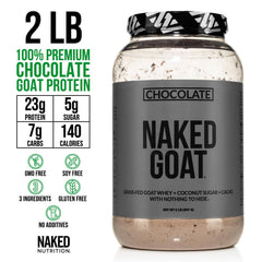 NAKED Goat Chocolate Protein Powder sourcing image: small-herd Wisconsin farms for quality protein.