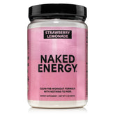 NAKED Strawberry Lemonade Energy tub front showing clean pre-workout energy.