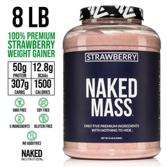 NAKED Strawberry Mass whey and casein mix provides steady amino acids.