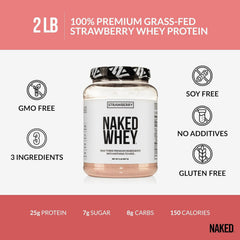 NAKED Strawberry Whey Dried Strawberries: real fruit bits for flavor
