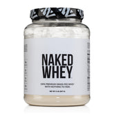NAKED Whey unflavored powder in a bottle for clean post-workout shakes.