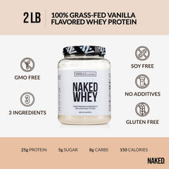 NAKED Whey Vanilla scoop and shaker for easy mixing