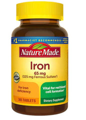 Nalkot Nature Made Iron 65 mg tablets bottle, supports daily iron intake for red blood cell health
