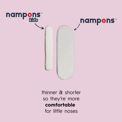 Nampons Kids Nosebleed Stoppers plug expansion demonstrates gentle, pressure-on-wound action.