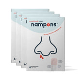 Nampons Nosebleed Stoppers pack-front, discreet first aid solution for quick nosebleed support