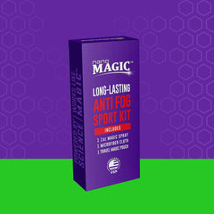 Nano Magic spray on glasses reduces fog in cold weather.
