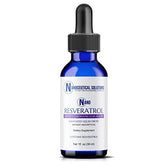 Nanoceutical Solutions nano liquid resveratrol bottle highlighting ultra-absorption formula.