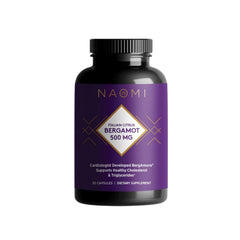 NAOMI BergAmore Italian Citrus Bergamot bottle for daily heart wellness support.
