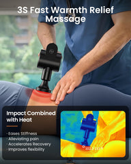 NAPRE massage gun with 32 speeds displayed on LED screen.