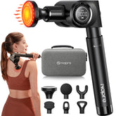 NAPRE massage gun with heat head delivering soothing warmth for deep muscle relaxation.