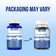 NasaBeahava Astaxanthin label close-up highlights Haematococcus Pulvialis origin.