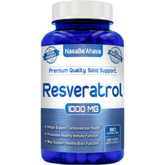 NasaBeahava Resveratrol capsules in a bottle for easy daily antioxidant support.