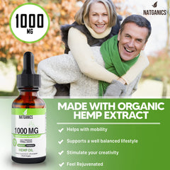 Natganics Mint flavored hemp oil dropper, pleasant taste for routine use.
