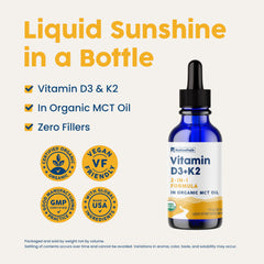 NativePath D3K2 tincture bottle label closeup with ingredient details