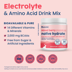 NativePath Native Hydrate berry flavored glass of hydrated water