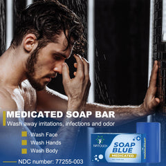 Natouch antifungal soap bar designed for foot and body odor elimination during workouts.