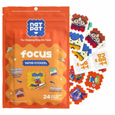 NATPAT Focus Patch on clothes promotes calm, focused attention during tasks.