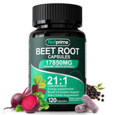 Natprime Beet Root Capsules bottle with 120 caps, energy support.