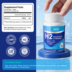 Natprime tablets dissolving in water releasing hydrogen for a refreshing drink.