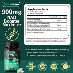 Natprime NMNH capsules close-up emphasizing easy daily use.