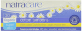 Natracare 2000 tampons pack-shot highlighting organic cotton and non-applicator design.