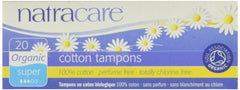 Natracare 2000 tampons pack-shot highlighting organic cotton and non-applicator design.