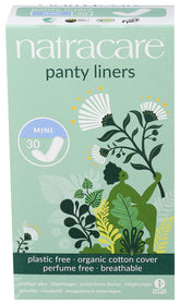 NATRACARE unscented mini pant liners pack 30 cover for discreet daily protection