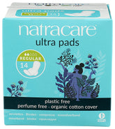 Natracare slim fitting ultra pads with wings, daily protection for regular flow.