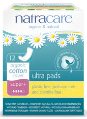 Natracare Slim Fitting Ultra Pads Without Wings with organic cotton and plastic-free protection