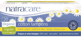Front view of Natracare tampon no applicator pack, natural and mess-free.