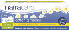 Front view of Natracare tampon no applicator pack, natural and mess-free.