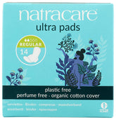 Natracare Ultra Pads with Wings, soft organic cotton cover for daily comfort.