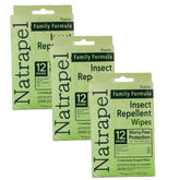 Natrapel Tick & Insect Wipes pack shot showing 12 wipes for on-the-go protection