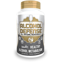 Natrium Health Alcohol Defense capsules bottle for post-drinking support.