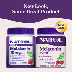 Close-up of Natrol 10 mg gummies showing soft texture.