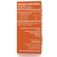 Nattura Complete Omega capsules in hand for daily use