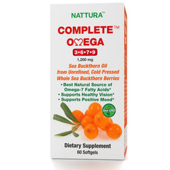 Nattura Complete Omega label close-up highlighting quality and origin