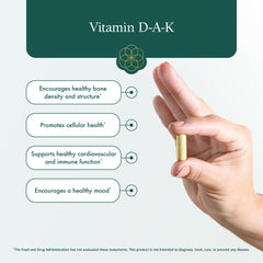 Natura Health Products D-A-K dosing chart image suggesting a simple routine