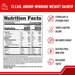 Naturade Weight Gain powder scoop showing calorie dense mix for nutrition