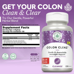 Natural Balance Colon Clenz bottle label close-up highlighting vegetarian formula