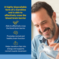 Close-up of Natural Factors Acetyl L-Carnitine capsules supporting memory and focus