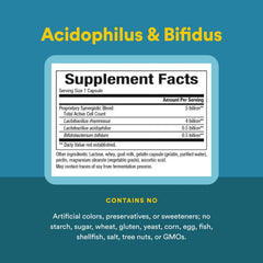 Natural Factors Acidophilus & Bifidus package highlights digestive health support.