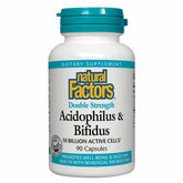 Natural Factors Acidophilus & Bifidus bottle showing probiotic blend for daily support
