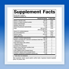 Close-up of Advanced Eye Factors capsules showing lutein and zeaxanthin