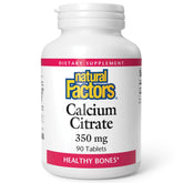 Natural Factors calcium citrate bottle front shows trusted bone support.