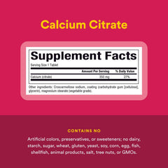 Natural Factors calcium citrate label detail exposes ingredients and certifications.